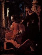 Georges de La Tour St Sebastian tended by St Irene oil painting on canvas